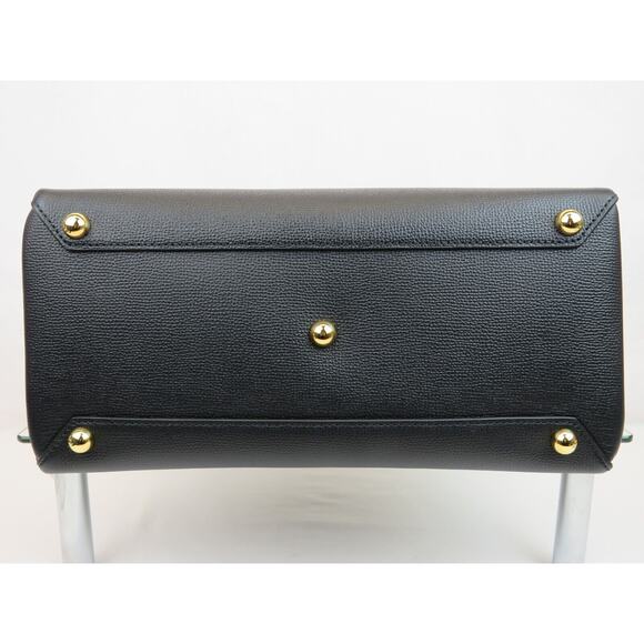 $1790 BURBERRY BANNER BLACK LEATHER HOUSE CHECK CANVAS SHOULDER MEDIUM TOTE BAG - Picture 5 of 16